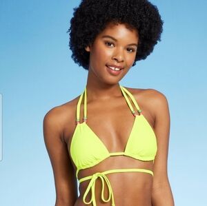Women's Beaded Wrap Triangle Bikini Top - Wild Fable Yellow S(4-6)